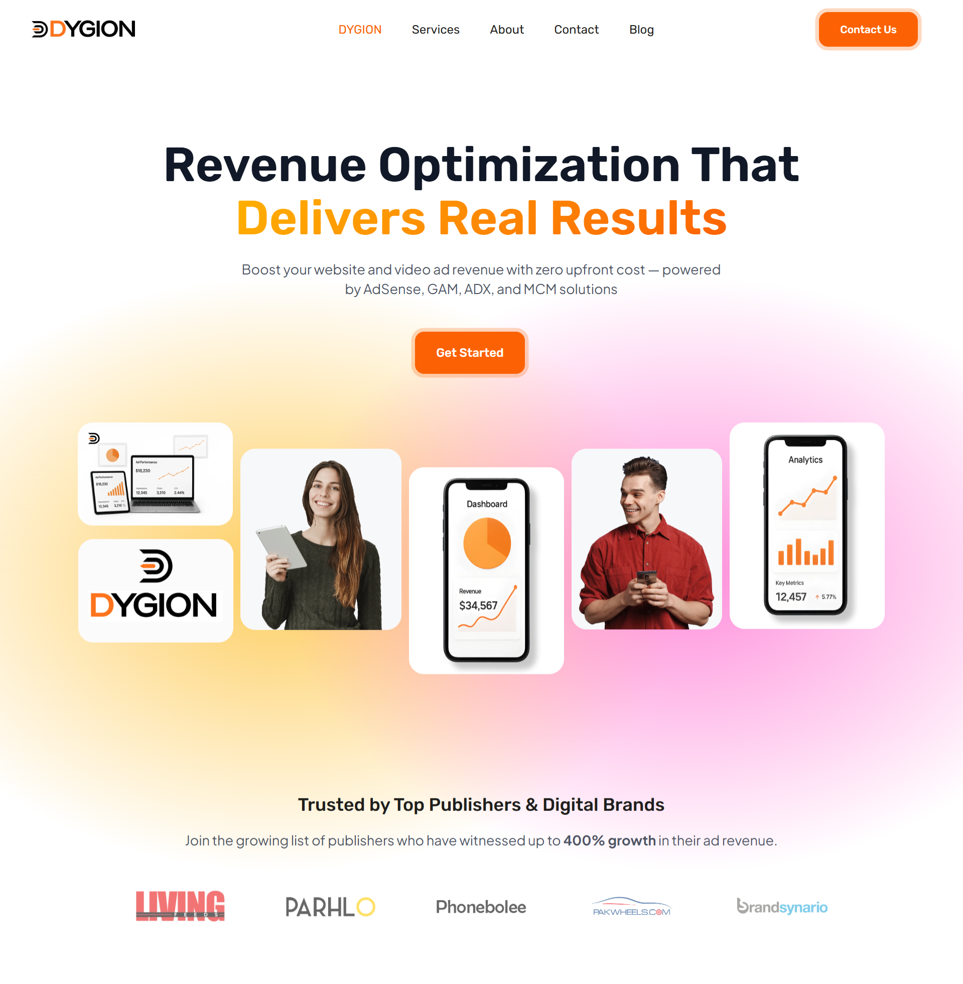 Dygion — Revenue Optimization Platform Website