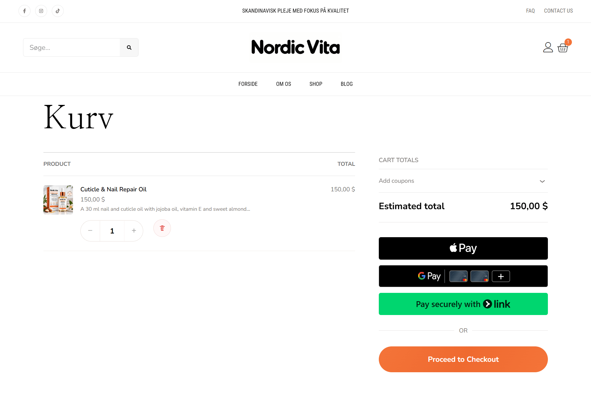 Nordic Vita beauty cosmetics website design – screenshot 3