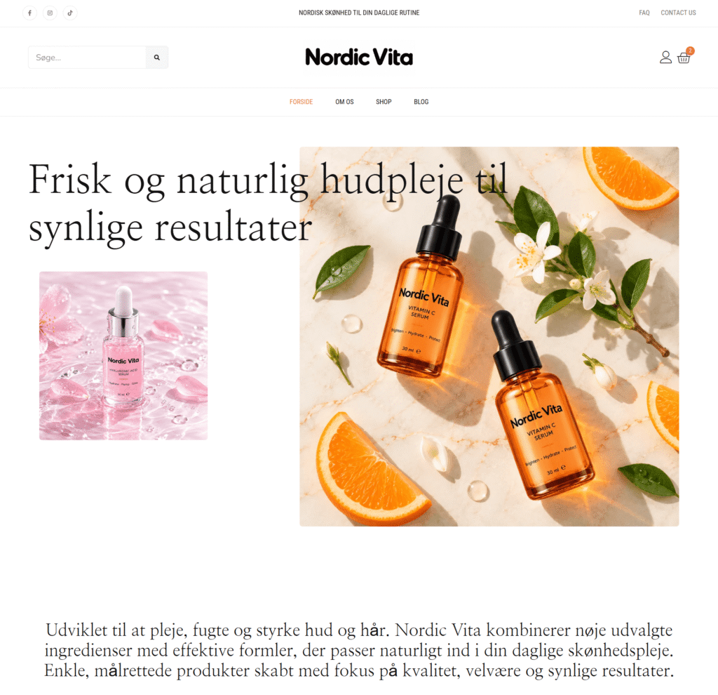 Nordic Vita – Ecommerce Cosmetics Website