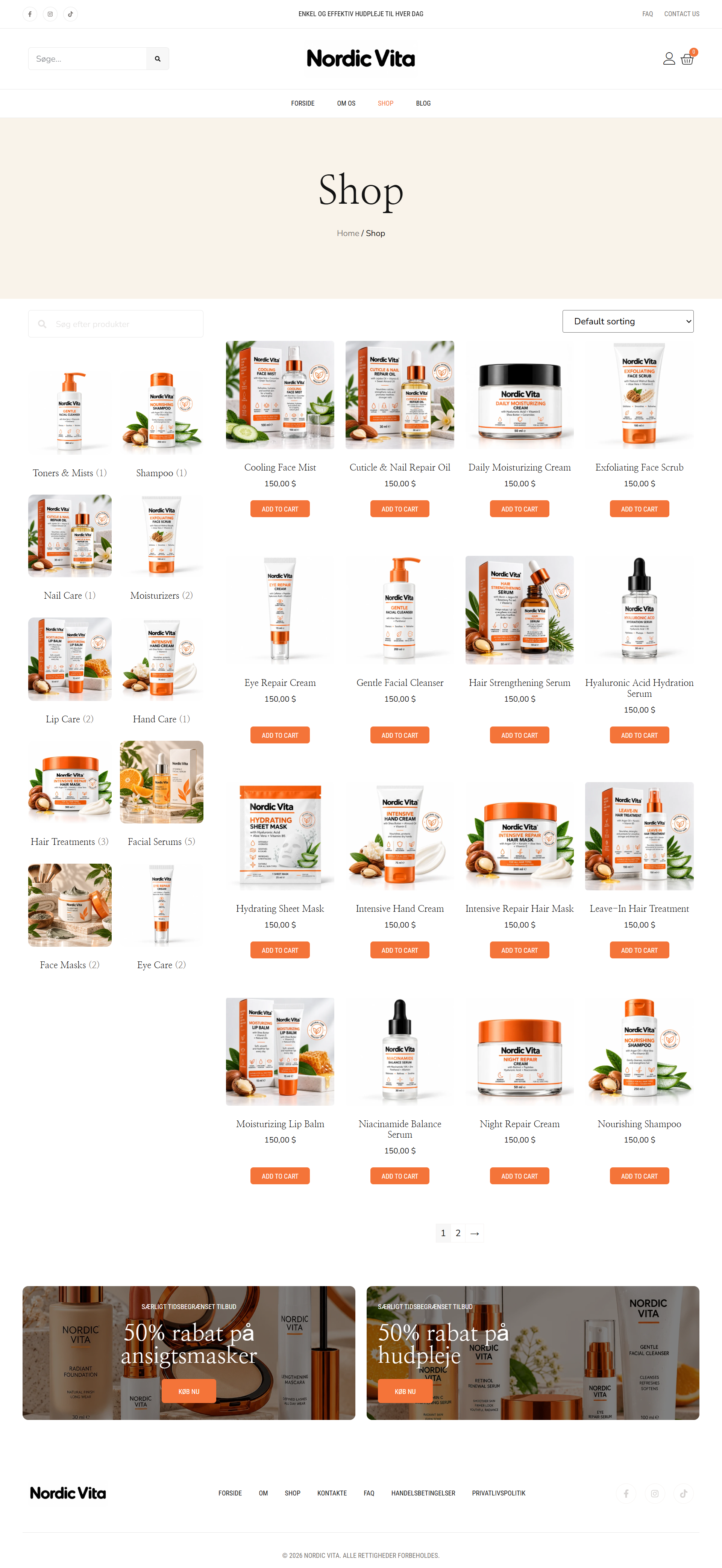 Nordic Vita beauty cosmetics website design – screenshot 4