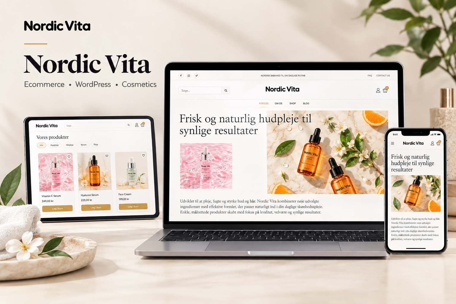 Nordic Vita beauty cosmetics website design – screenshot 2