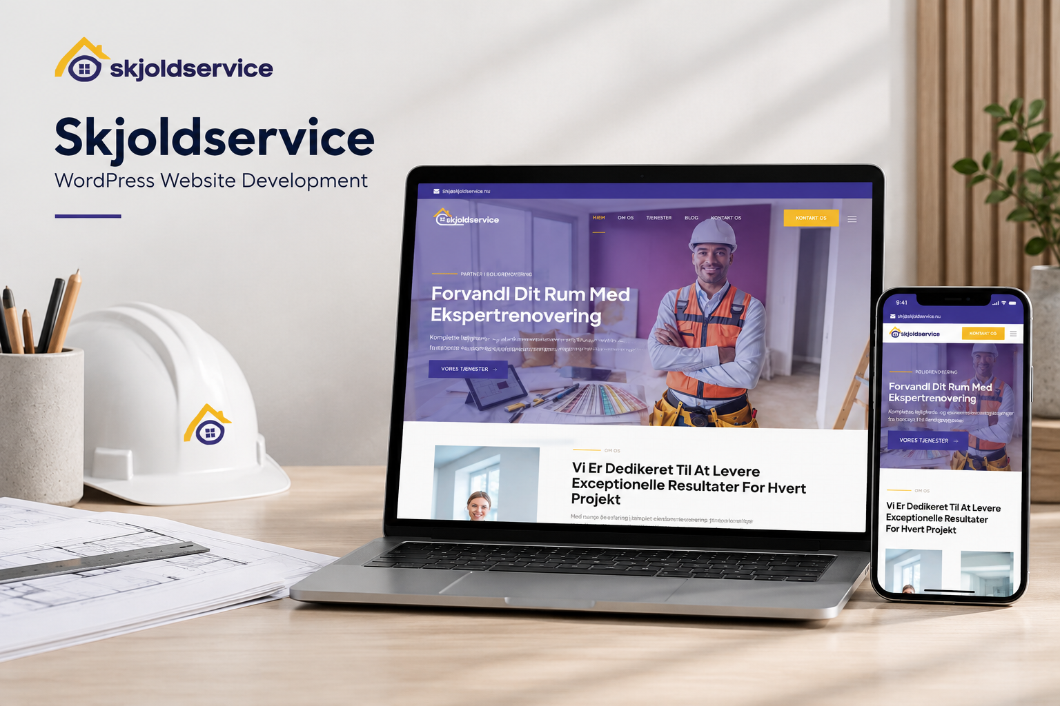 Skjoldservice construction renovation website design – screenshot 2