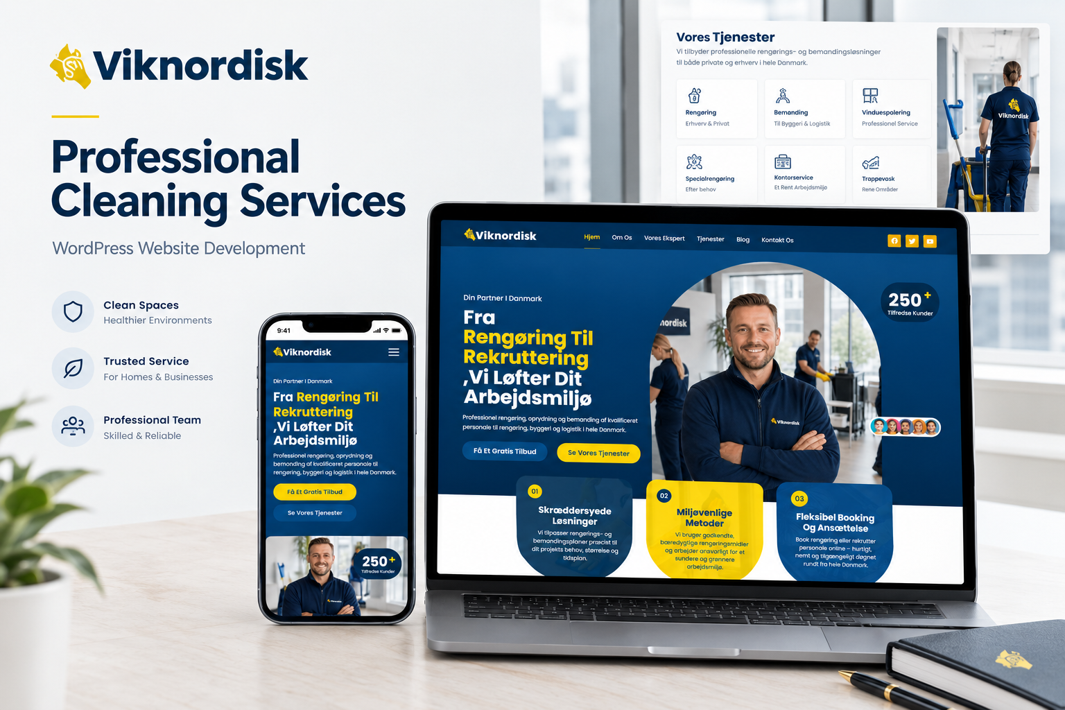 Viknordisk cleaning services website design – screenshot 2